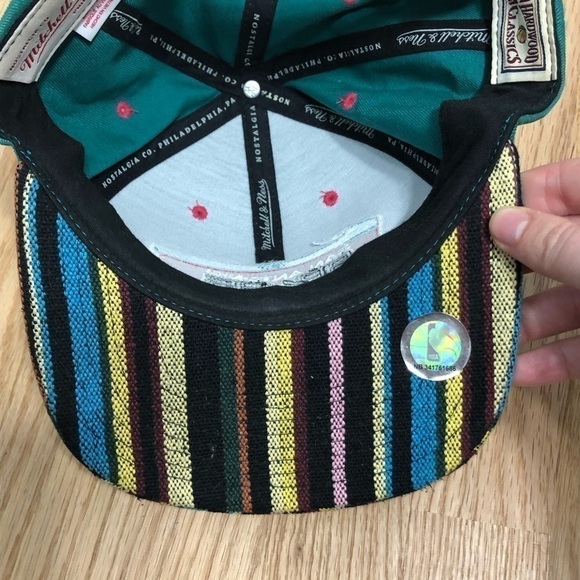 San Antonio Spurs Mitchell & Ness Hat Adjustable Fiesta Hardwood Classics - Picture 6 of 8
